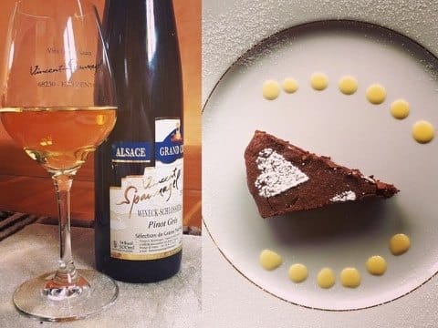 Vendanges Tardives du Domaine Spannagel en accord avec un dessert au chocolat